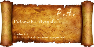 Potoczki Avenár névjegykártya